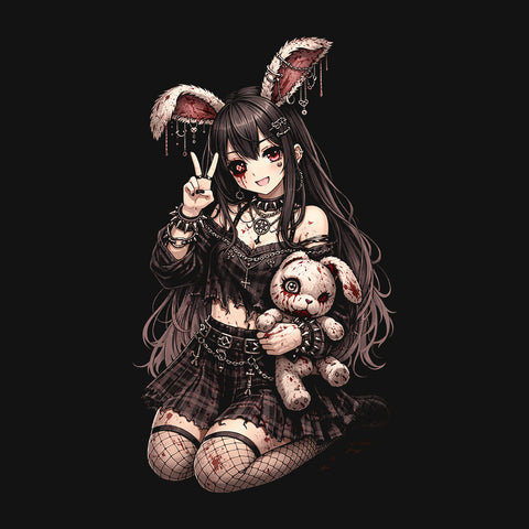 The Dark Bunny Girl – Gothic Anime-Inspired Dark Art