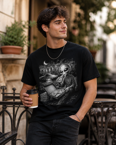 Just Passing Through – Funny Alien Pizza Night