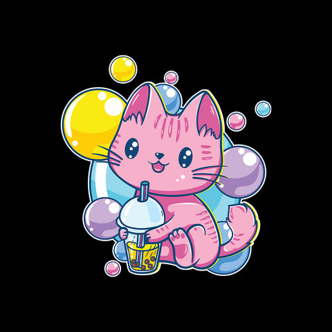 Chibi Cat Bubble Tea - T-shirt
