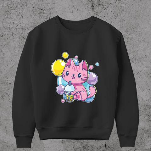 Chibi Cat Bubble Tea  Sweatshirt