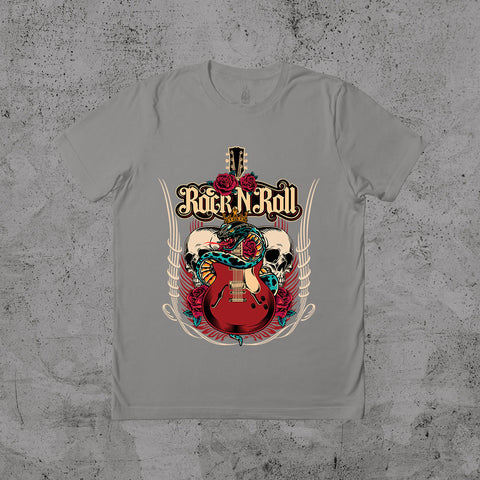 Rock N' Roll Skull & Snake - T-shirt