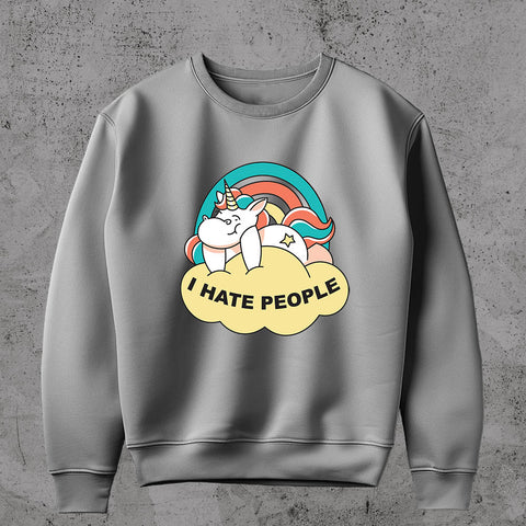 I Hate People Kawaii Unicorn - Sweatshirt