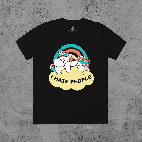 I Hate People Kawaii Unicorn - T-shirt