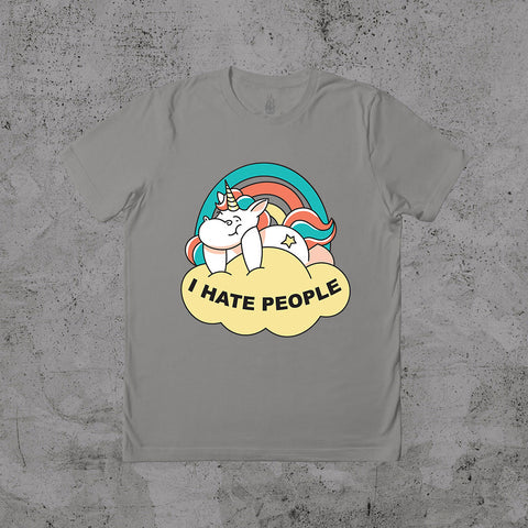 I Hate People Kawaii Unicorn - T-shirt
