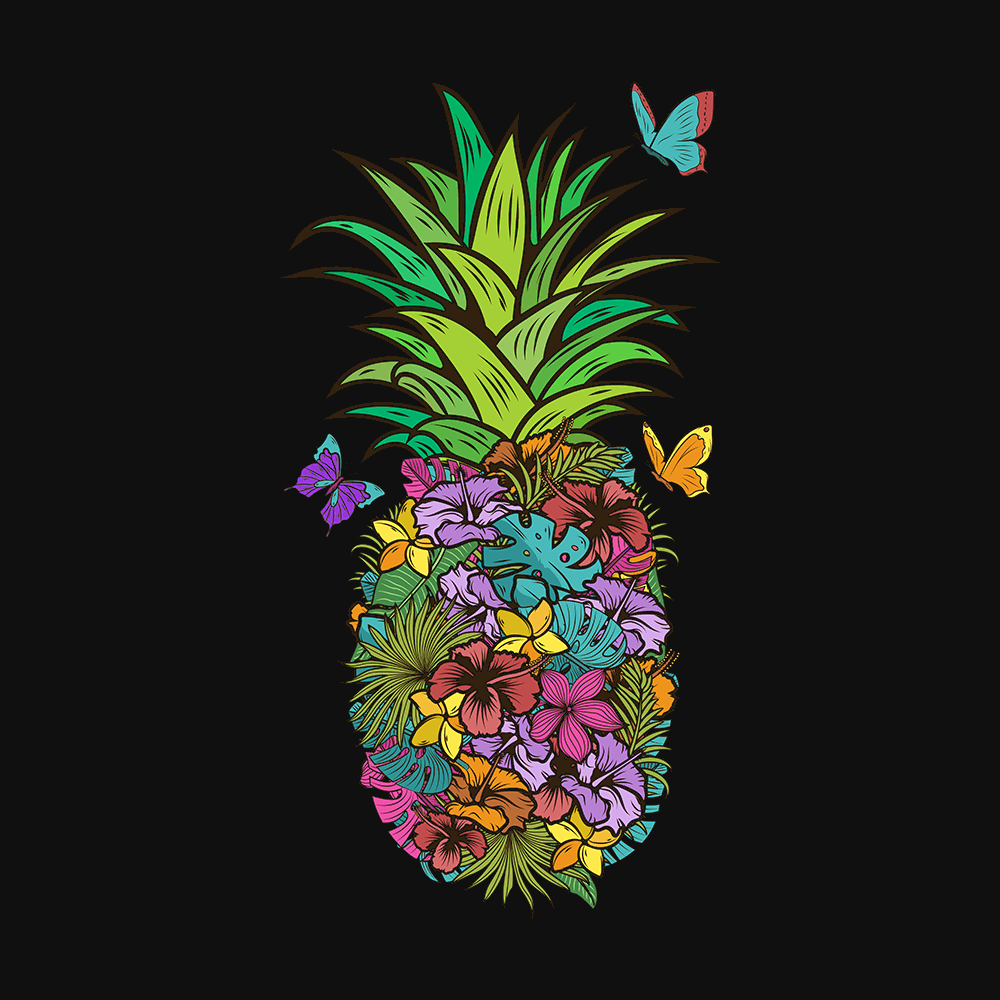 Hawaiian Floral Pineapple