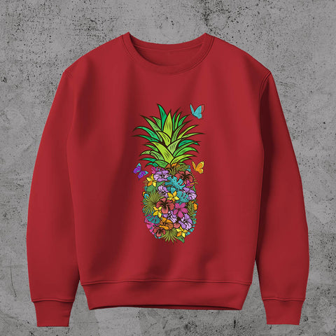 Hawaiian Floral Pineapple  - Sweatshirt
