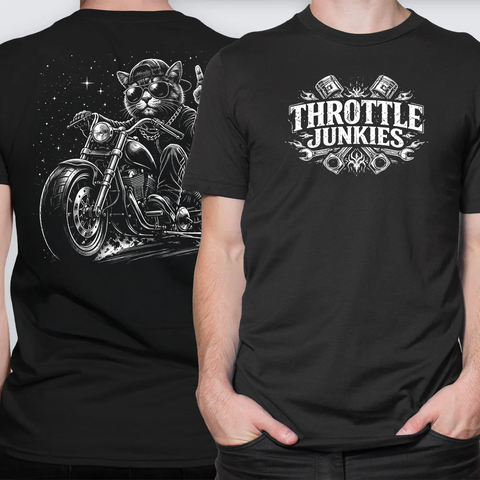 Cool Cat Doesn't Care – Throttle Junkies LPHC T-Shirt