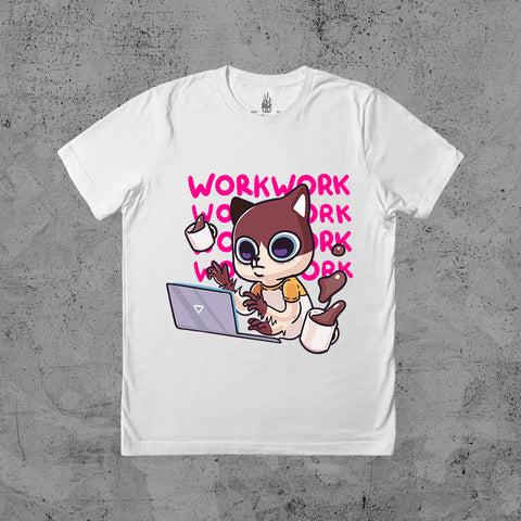 Cat Working On A Laptop - T-shirt