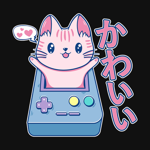 Kawaii Gamer Cat - T-shirt